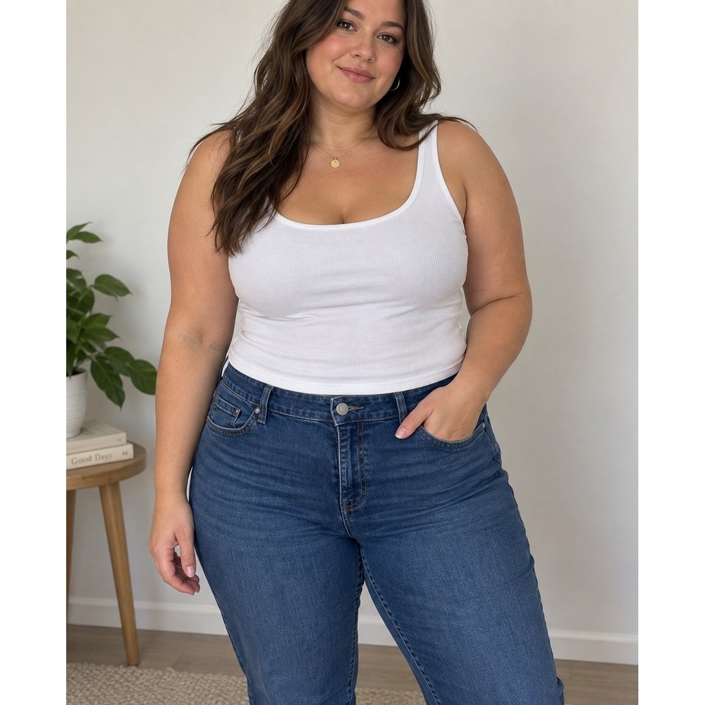 Lane Bryant Signature Fit Mid Rise Straight Leg Jeans Blue Dark Wash Size 20